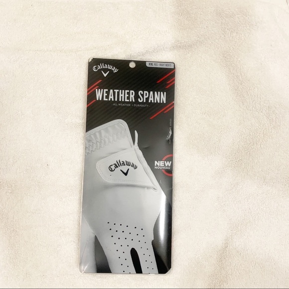 Callaway Weather Spann Right Hand White Golf Glove XXL - Picture 11 of 11